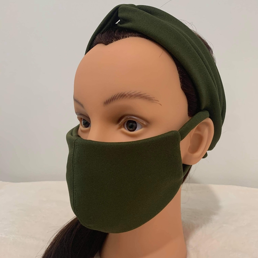 Boho Top Knot Headband and Face Mask set